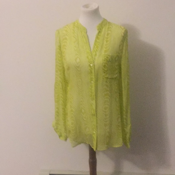 Diane Von Furstenberg Sheer Button Down Top - Picture 1 of 6